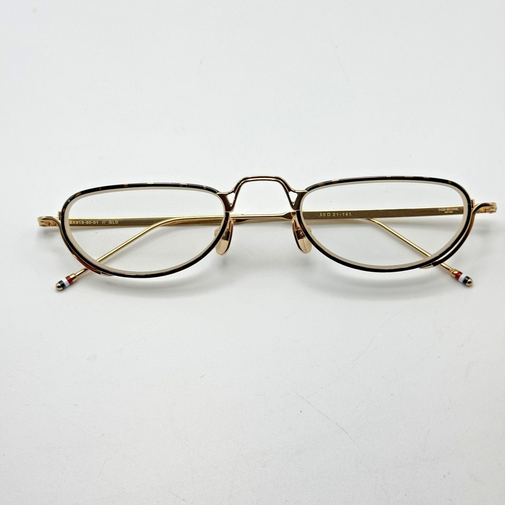 Thom Browne Eyeglasses Frames TBX913 5001 Tortoise Gold 50-21-141 New Authentic